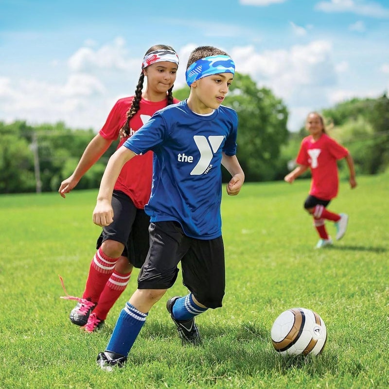 JOLYEAK 6Pcs Kids Athletic Sweatbands,Boys Headbands for Sports,Breathable Elastic Headband for Boys and Girls Basketball, Football, Baseball, Running - Image 5